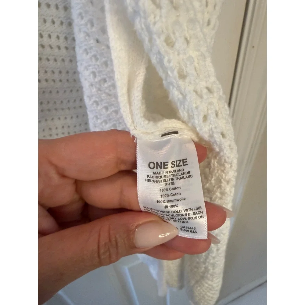 J. Crew White Open Knit Sleeveless Cardigan‎ Coastal Grandma Cotton Sweater